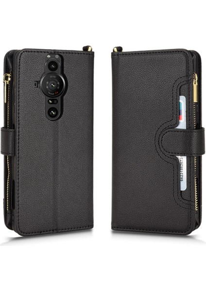 Sony Xperıa Pro-1 Için Kılıf Deri Kapak Kart Tutucu Manyetik Pu Deri (Yurt Dışından)