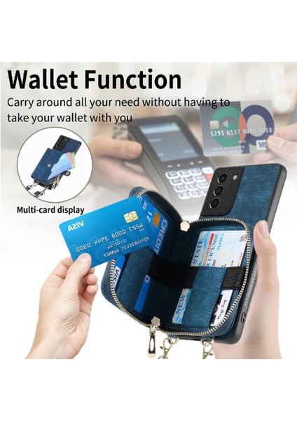Samsung Galaxy S21 Ayarlanabilir Kordon Premium Deri 7 Kart (Yurt Dışından) fırsatları