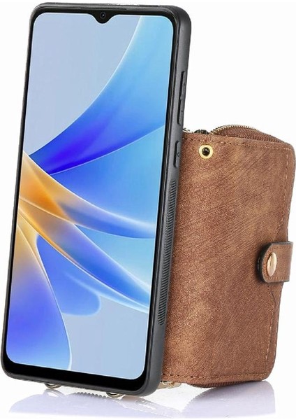 Oppo A17 7 Kart Yuvaları Için Kılıf Fermuar Kapatma Ayarlanabilir Kordon Prim (Yurt Dışından)