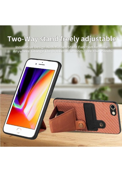 IPhone 7/8 Için Kılıf Braketi Manyetik Tasarım Cardholder Standı Fonksiyonu (Yurt Dışından)