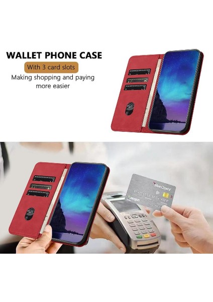 Realme Için 12 Pro Artı 5g Manyetik Kart Yuvaları Tutucu Folio Kapak Pu (Yurt Dışından)