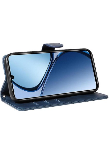 Realme C61 Preslenmiş Pu Deri Ayrılabilir Siyah Bilezik Durumda Için Filp Durumda (Yurt Dışından) modelleri