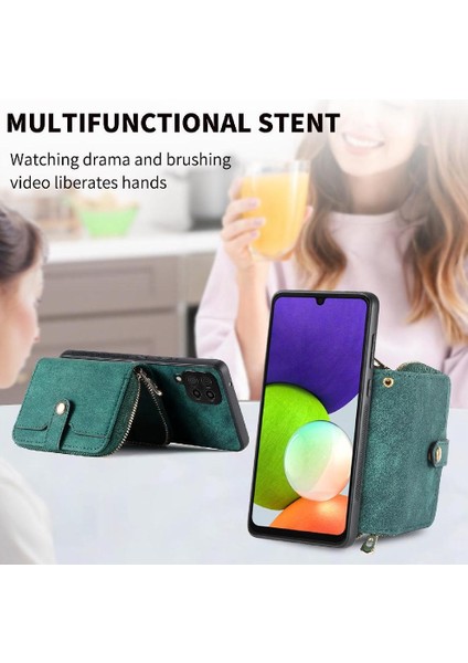 Samsung Galaxy A22 4g Premium Deri Fermuar Kapatma Standı 7 Kart (Yurt Dışından) fiyatları