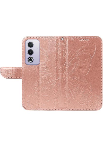 Oppo A3 Pro 5g Için Flip Case Ayrılabilir El Kayışı ile Kabartmalı Kelebek (Yurt Dışından)