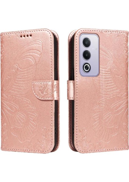 Oppo A3 Pro 5g Için Flip Case Ayrılabilir El Kayışı ile Kabartmalı Kelebek (Yurt Dışından)