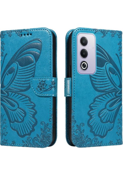 Oppo A3 Pro 5g Için Flip Case Ayrılabilir El Kayışı ile Kabartmalı Kelebek (Yurt Dışından)