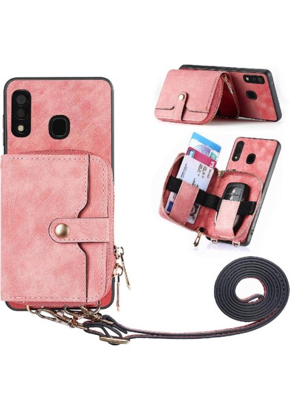 Samsung Galaxy A30/A20 Fermuar Kapatma 7 Kart Yuvaları Premium Standı (Yurt Dışından)