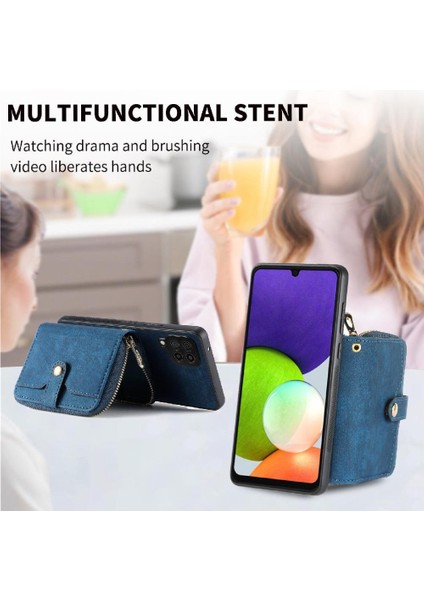 Samsung Galaxy A22 4g Premium Deri Fermuar Kapatma Standı 7 Kart (Yurt Dışından) fiyatları