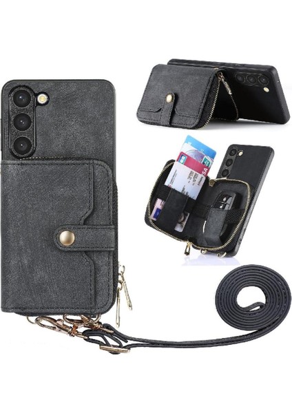 Samsung Galaxy S23 Ayarlanabilir Kordon 7 Kart Yuvaları Premium Standı (Yurt Dışından)