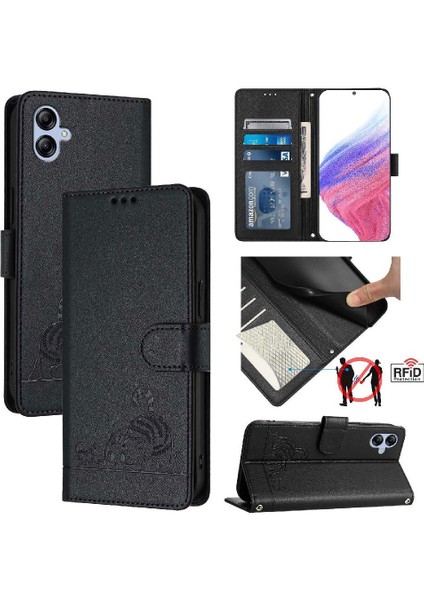 Samsung Galaxy M04 4G/F04 4g Cüzdan Kapak Çevirin Kart Yuvası Tutucu (Yurt Dışından)