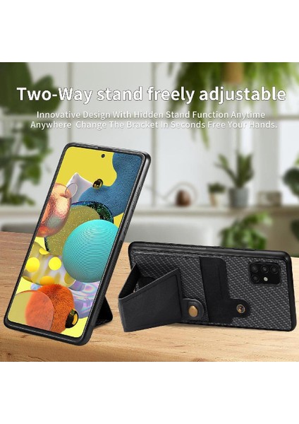 Samsung Galaxy A51 5g Için Kılıf Braketi Manyetik Tasarım Cardholder Standı (Yurt Dışından)