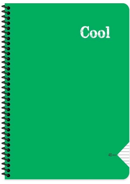 Defter A4 40 Yaprak Çizgili Plastik Kapak Spiralli Cool Defter