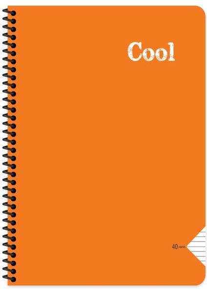 Defter A4 40 Yaprak Çizgili Plastik Kapak Spiralli Cool Defter