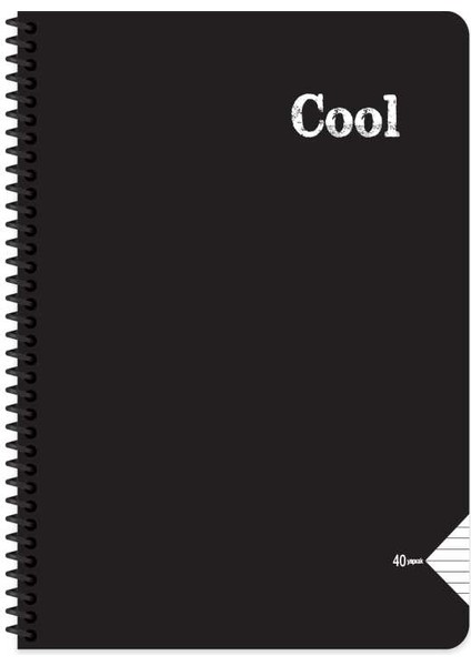 Defter A4 40 Yaprak Çizgili Plastik Kapak Spiralli Cool Defter