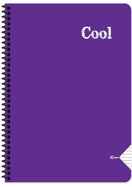 Defter A4 40 Yaprak Çizgili Plastik Kapak Spiralli Cool Defter