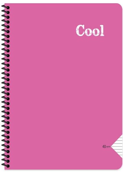 Defter A4 40 Yaprak Çizgili Plastik Kapak Spiralli Cool Defter