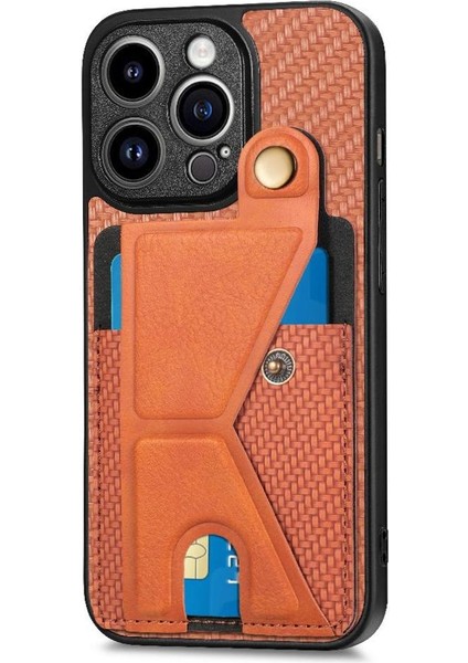 IPhone 14 Için Kılıf Pro Braketi Manyetik Tasarım Cardholder Standı Fonksiyonu (Yurt Dışından)