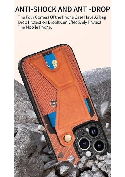 IPhone 14 Için Kılıf Pro Braketi Manyetik Tasarım Cardholder Standı Fonksiyonu (Yurt Dışından)