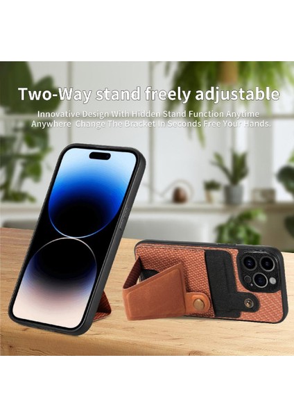 IPhone 14 Için Kılıf Pro Braketi Manyetik Tasarım Cardholder Standı Fonksiyonu (Yurt Dışından)
