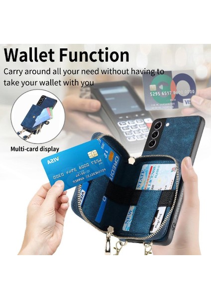 Samsung Galaxy S22 Artı Premium Deri Ayarlanabilir Kordon Fermuar (Yurt Dışından)