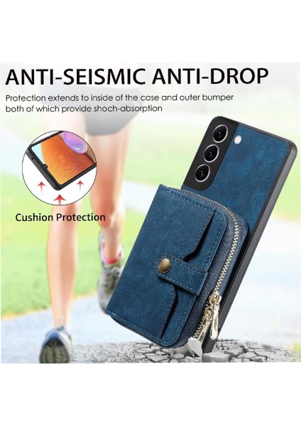 Samsung Galaxy S22 Artı Premium Deri Ayarlanabilir Kordon Fermuar (Yurt Dışından)