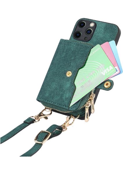 IPhone 11 Için Kılıf Pro 7 Kart Yuvaları Premium Deri Fermuar Kapatma Standı (Yurt Dışından)