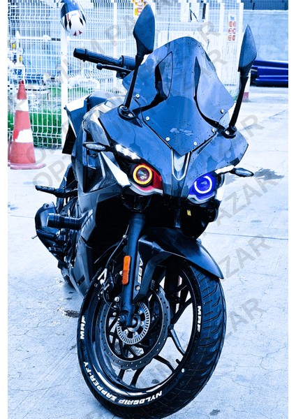 Optimum Pazar Bajaj Pulsar RS200 2015 -2024 Model Uyumlu Angel Neon LED Halka Tak Çalıştır KIRMIZI-MAVİ ÇİFT RENK