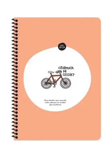 Hisli Şeyler Spiralli Oturmaya Mı Geldik Karton Kapak 80 Yaprak C5 Çizgili Defter