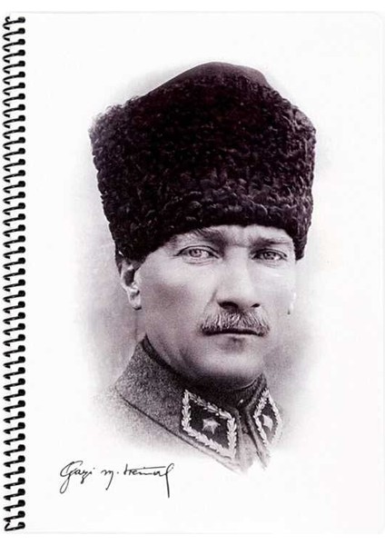 Atatürk A4 100 Yaprak Çizgili Spiralli Plastik Kapak Defter