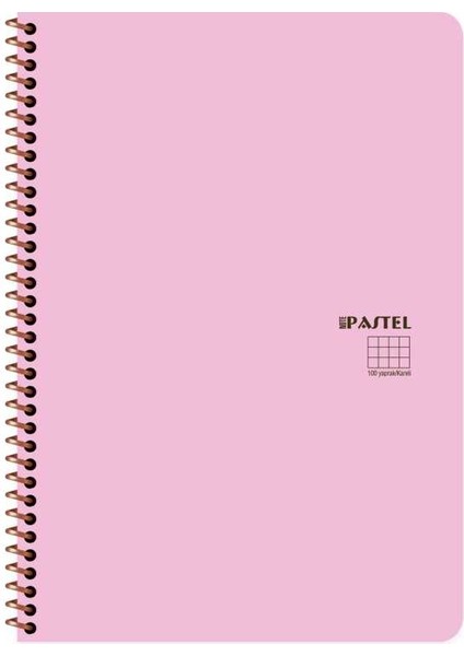 A4 100 Yaprak Çizgili Plastik Kapak Sipiralli Pastel Note Defteri
