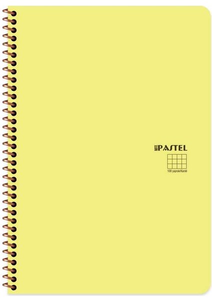 A4 100 Yaprak Çizgili Plastik Kapak Sipiralli Pastel Note Defteri