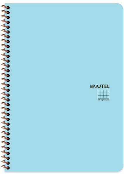 A4 100 Yaprak Çizgili Plastik Kapak Sipiralli Pastel Note Defteri