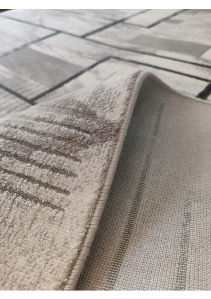 Samoa 02378C Krem Gri Çizgi Desenli Halı fırsatları