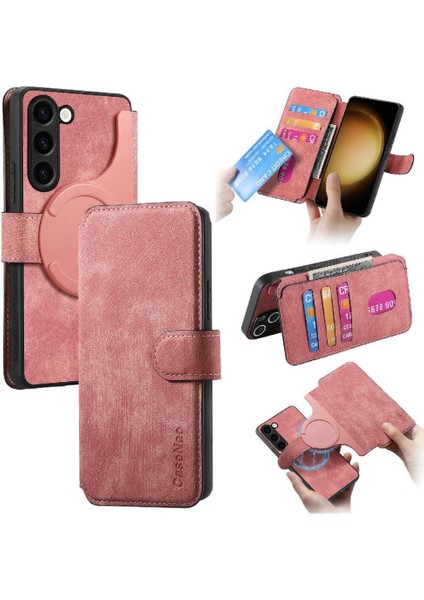 Samsung Galaxy S23 Cüzdan Mıknatıs Koruyucu Malzeme Retro Için Flip Case (Yurt Dışından)