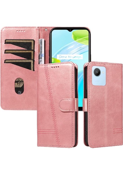 Kredi Kartı Yuvası ile Realme C30 4g Için Filp Durumda Ayrılabilir Siyah Preslenmiş (Yurt Dışından) indirimleri