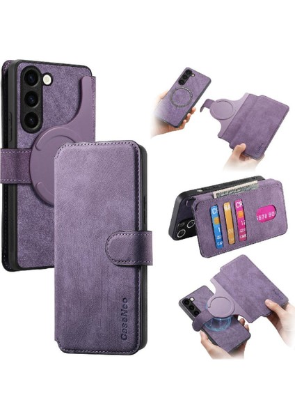 Samsung Galaxy S23 Cüzdan Mıknatıs Koruyucu Malzeme Retro Için Flip Case (Yurt Dışından)