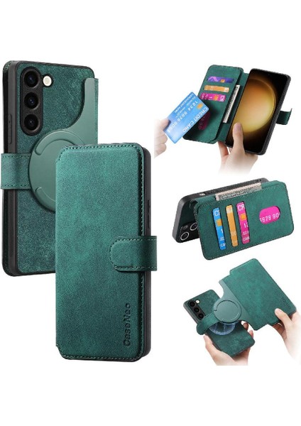Samsung Galaxy S23 Cüzdan Mıknatıs Koruyucu Malzeme Retro Için Flip Case (Yurt Dışından)