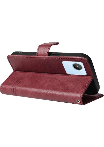 Kredi Kartı Yuvası ile Realme C30 4g Için Filp Durumda Ayrılabilir Siyah Preslenmiş (Yurt Dışından) fırsatları