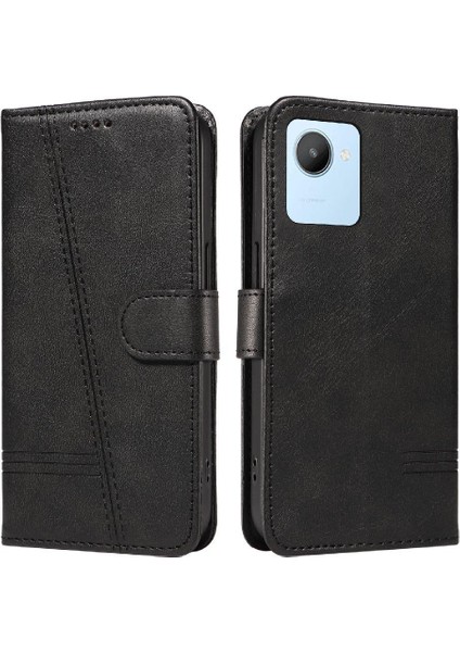 Kredi Kartı Yuvası ile Realme C30 4g Için Filp Durumda Ayrılabilir Siyah Preslenmiş (Yurt Dışından) fırsatları