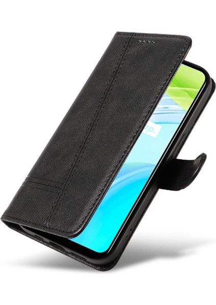 Kredi Kartı Yuvası ile Realme C30 4g Için Filp Durumda Ayrılabilir Siyah Preslenmiş (Yurt Dışından) indirimleri