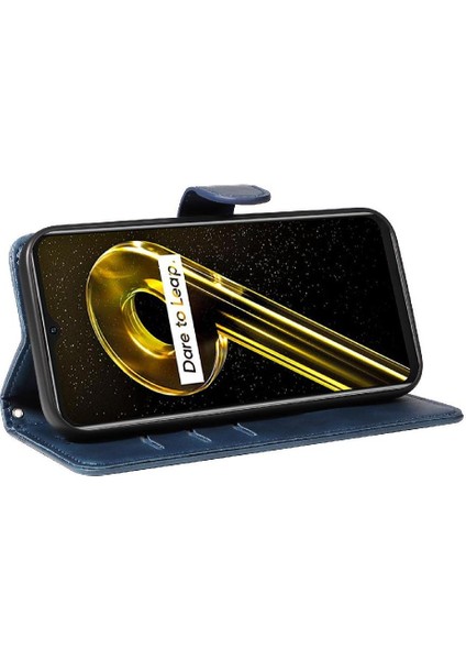 Realme 9i 5g Için Filp Durumda Kredi Kartı Yuvası Cüzdan ile Pu Deri Preslenmiş (Yurt Dışından) fırsatları