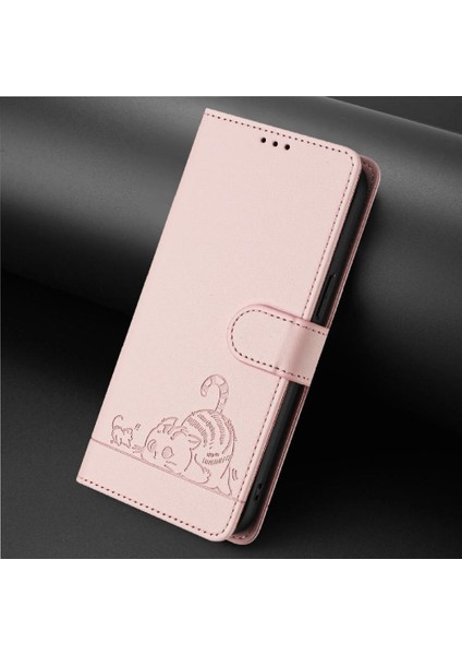 Mays Boutique Huawei Için Kılıf P60/P60 Pro Kedi Rfıd Kart Yuvası Tutucu Kickstand Cüzdan (Yurt Dışından)