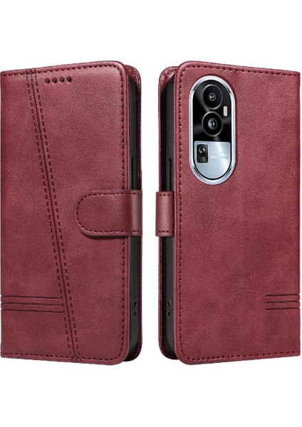Oppo Filp 10 Pro 5g Için Filp Durumda Preslenmiş Pu Deri Ayrılabilir Siyah Kılıf (Yurt Dışından)