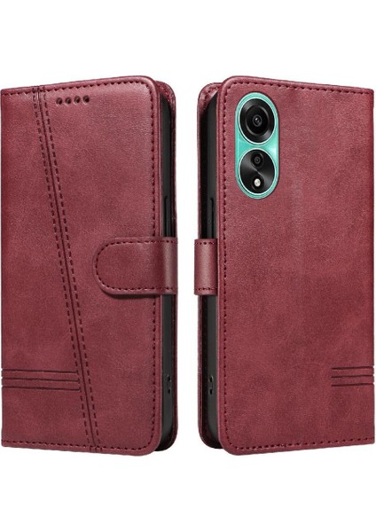 Oppo A78 4g Için Filp Durumda Ayrılabilir Siyah Bilezik Preslenmiş Pu Deri (Yurt Dışından) modelleri