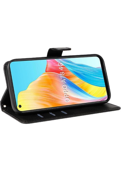 Oppo A78 4g Için Filp Durumda Ayrılabilir Siyah Bilezik Preslenmiş Pu Deri (Yurt Dışından) fiyatları