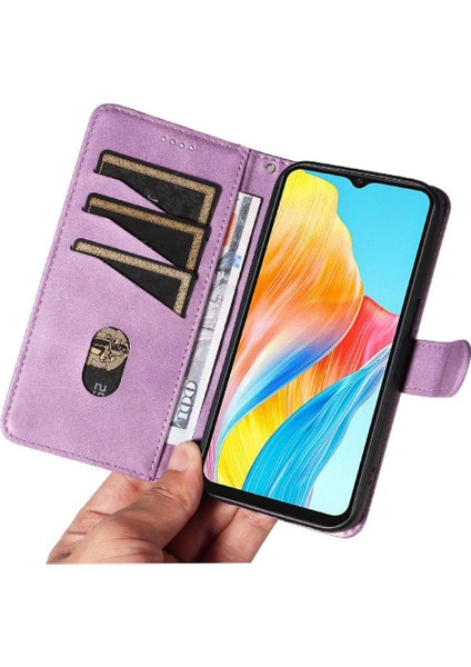 Oppo A38 4G/A18 4g Preslenmiş Pu Deri Cüzdan Telefon Kılıfı Için Filp Durumda (Yurt Dışından)