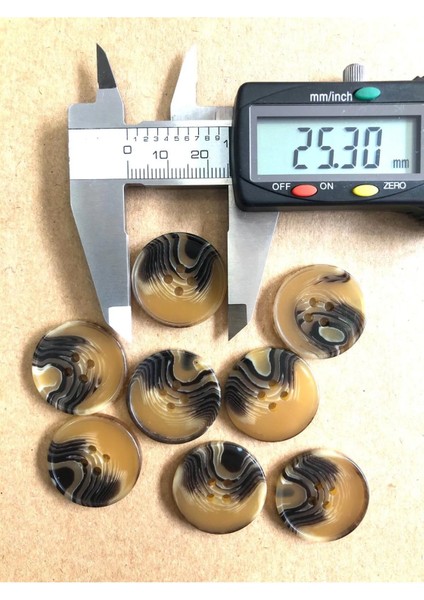 25 mm Kaban ve Trençkot Düğmesi Mat Kahverengi-Bej (8 Adet) modelleri