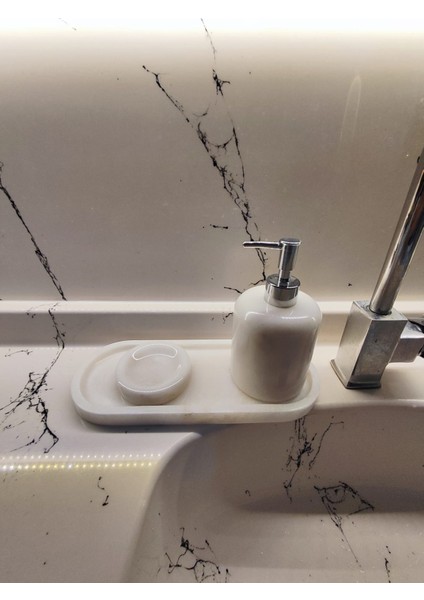 3 Lü Mermer Banyo Seti Mermer Sabunluk indirimleri