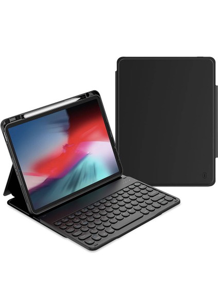 iPad Pro 11 2024 Uyumlu Klavyeli Kılıf Wiwu Protective Gizli Kalem Bölmeli Siyah