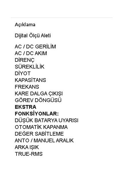 Tf 119 Toolfix Dijital Ölçü Aleti;ub;class